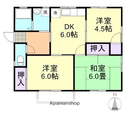 コーポ岡野Ａ棟 ｜岡山県倉敷市上富井(賃貸アパート3DK・2階・52.17㎡)の写真 その2