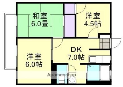 城之内マンションＢ ｜岡山県倉敷市中庄(賃貸アパート3K・1階・47.50㎡)の写真 その2