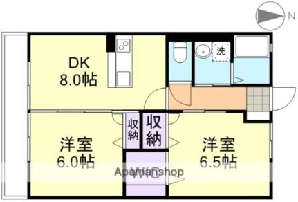 アルモニー ｜岡山県倉敷市上東(賃貸アパート2DK・2階・47.77㎡)の写真 その2