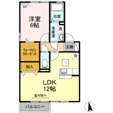 ローズパレスなごみ　Ｂ棟 ｜岡山県岡山市南区米倉(賃貸アパート1LDK・1階・45.42㎡)の写真 その2