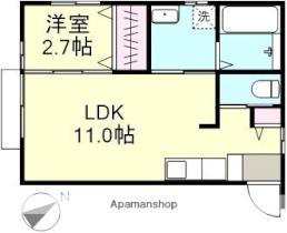 フォルティス四十瀬II  ｜ 岡山県倉敷市四十瀬（賃貸アパート1LDK・1階・34.16㎡） その2