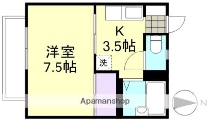 岡山県倉敷市中島(賃貸アパート1K・2階・25.29㎡)の写真 その2