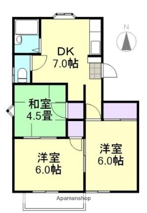 岡山県倉敷市川入(賃貸アパート3DK・2階・47.60㎡)の写真 その2