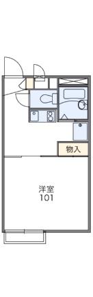 レオパレスブルースカイI 110｜岡山県岡山市北区平田(賃貸アパート1K・1階・23.18㎡)の写真 その2