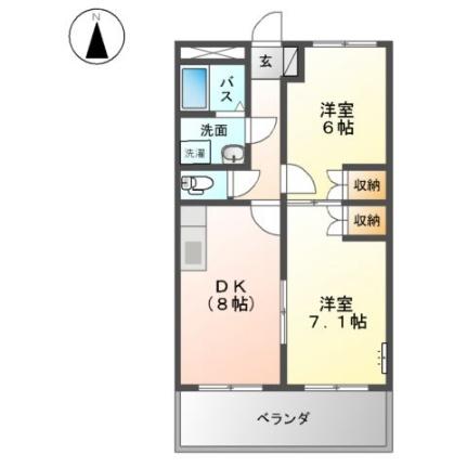 アメニティガーデン 203｜岡山県倉敷市安江(賃貸アパート2DK・2階・48.06㎡)の写真 その2