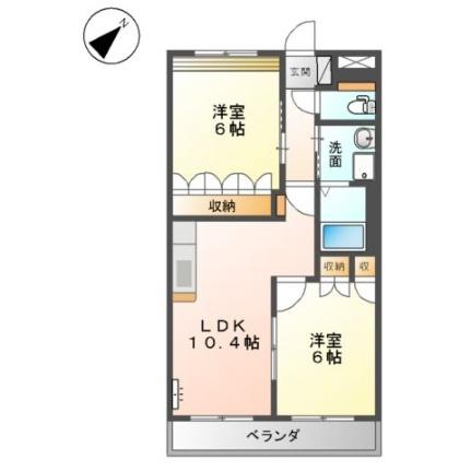 メルヴェーユ 203｜岡山県倉敷市連島町鶴新田(賃貸アパート2LDK・2階・51.30㎡)の写真 その2