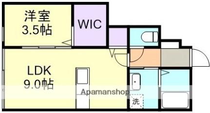 ＣｏＣｏ平田 ｜岡山県倉敷市平田(賃貸アパート1LDK・2階・39.53㎡)の写真 その2