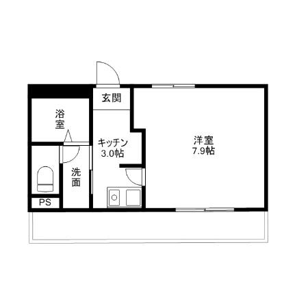 サン・ピア 203｜岡山県岡山市北区北長瀬本町(賃貸アパート1K・2階・24.79㎡)の写真 その2