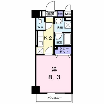 ラフィネ医大東 102｜岡山県岡山市北区清輝橋３丁目(賃貸マンション1K・1階・29.56㎡)の写真 その2