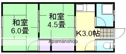 コーポ85南棟 ｜岡山県倉敷市徳芳(賃貸アパート2K・2階・31.00㎡)の写真 その2