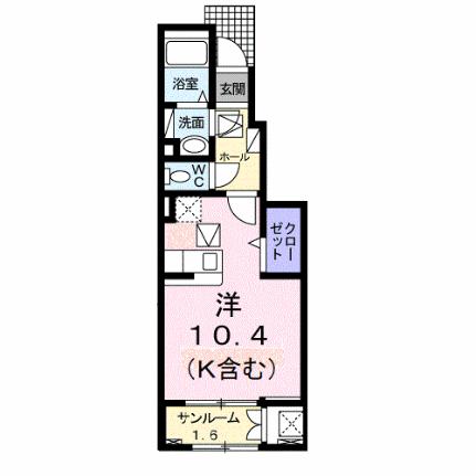 バーミィ・フィオーレ 105｜岡山県倉敷市安江(賃貸アパート1R・1階・32.43㎡)の写真 その2