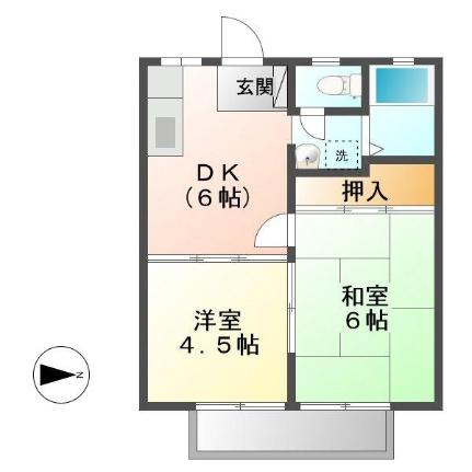 コーポオガワ 201号室｜広島県福山市本庄町中１丁目(賃貸アパート2DK・2階・35.91㎡)の写真 その2