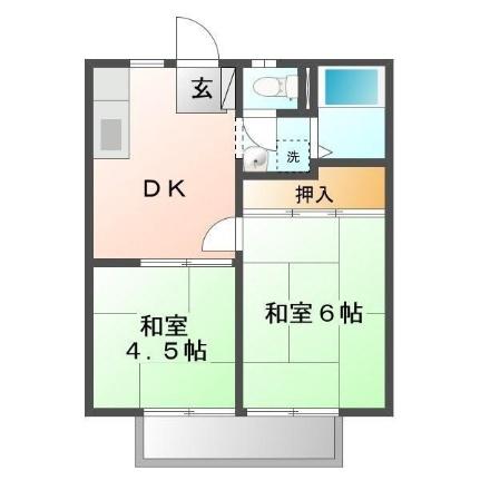 シャンボールホワイトＡ・Ｂ・Ｃ A101｜広島県福山市新涯町５丁目(賃貸アパート2DK・2階・35.91㎡)の写真 その2