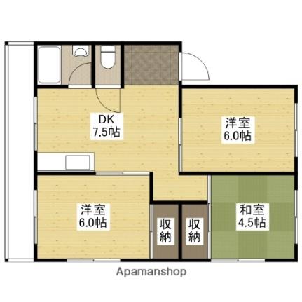 御堂マンション 405｜広島県広島市安佐南区八木９丁目(賃貸マンション3DK・4階・50.50㎡)の写真 その2