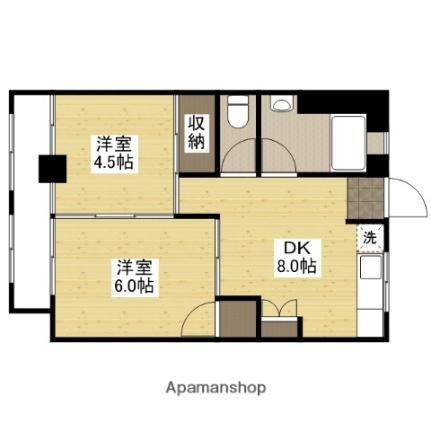 山崎ビル 404｜広島県広島市東区若草町(賃貸マンション2DK・4階・48.93㎡)の写真 その2