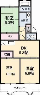第2キクスイビル 305｜広島県広島市西区井口台１丁目(賃貸マンション3DK・3階・61.51㎡)の写真 その2