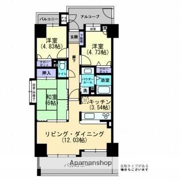 アルファステイツ入船町 1101｜広島県福山市入船町２丁目(賃貸マンション3LDK・11階・68.58㎡)の写真 その2