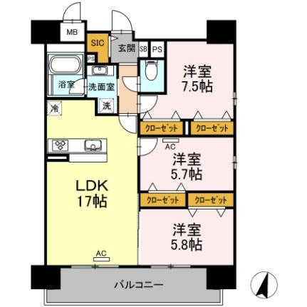 Ｓｅｒｅｎｏ光南 0901｜広島県福山市光南町３丁目(賃貸マンション3LDK・9階・77.37㎡)の写真 その2