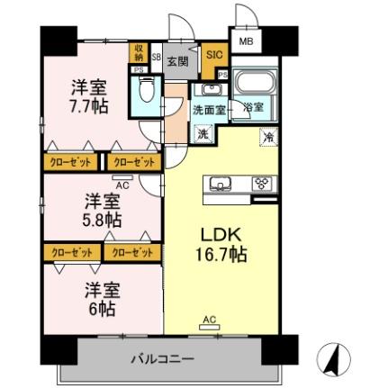 Ｓｅｒｅｎｏ光南 0802｜広島県福山市光南町３丁目(賃貸マンション3LDK・8階・79.01㎡)の写真 その2