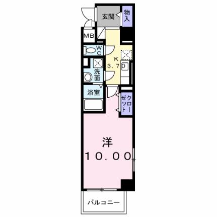 クロシェットＩＭＫ 301｜広島県福山市多治米町４丁目(賃貸マンション1K・3階・33.77㎡)の写真 その2