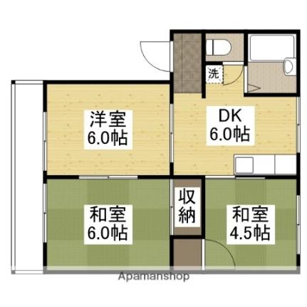 メゾンなかの2 101 ｜ 広島県三原市宮浦６丁目（賃貸アパート3DK・1階・51.74㎡） その2