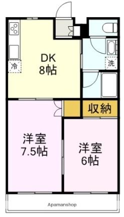 ＷＥＳＴII 102 ｜ 広島県三原市明神２丁目（賃貸マンション2DK・1階・48.45㎡） その2