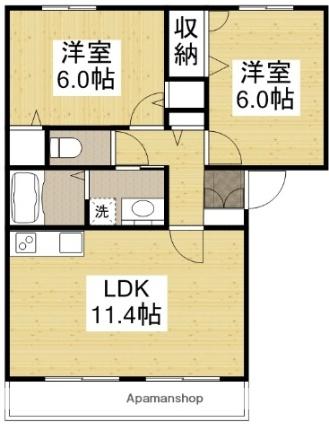 マリベール明神II 202 ｜ 広島県三原市明神１丁目（賃貸マンション2LDK・2階・52.65㎡） その2