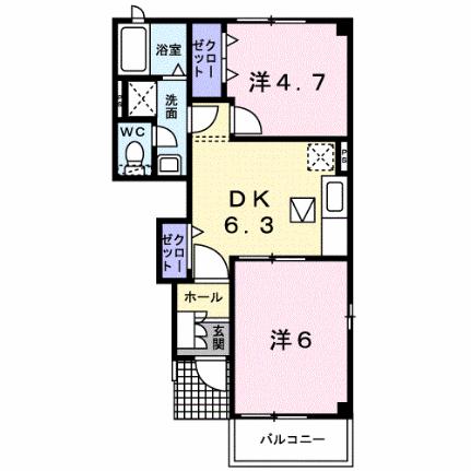 ダックバレイ 104 ｜ 広島県三原市中之町５丁目（賃貸アパート2DK・1階・40.24㎡） その2