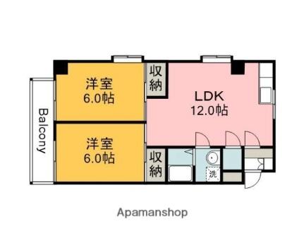 広島県広島市東区尾長西２丁目（賃貸マンション2LDK・5階・51.00㎡） その2