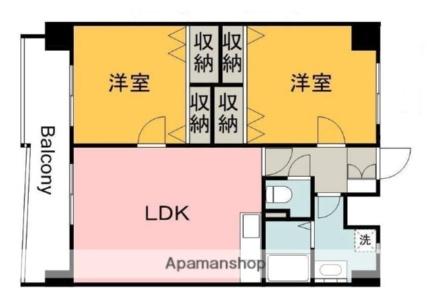 広島県広島市南区東雲３丁目(賃貸マンション2LDK・8階・61.00㎡)の写真 その2