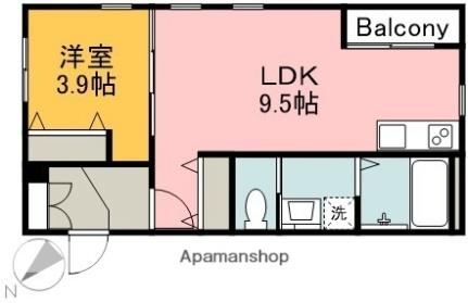 広島県広島市東区牛田本町３丁目(賃貸マンション1LDK・1階・36.44㎡)の写真 その2