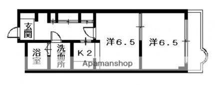 ブリアンローズ上幟 305｜広島県広島市中区上幟町(賃貸マンション2K・3階・40.72㎡)の写真 その2