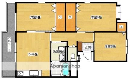 コーポ松崎I 302｜広島県安芸郡府中町八幡２丁目(賃貸マンション3DK・3階・62.12㎡)の写真 その2