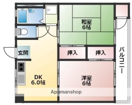 隅田ビル 103｜広島県広島市西区己斐西町(賃貸マンション2DK・1階・40.30㎡)の写真 その2