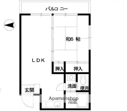 三原ビル 402｜広島県広島市中区大手町３丁目(賃貸マンション1LDK・4階・34.61㎡)の写真 その2