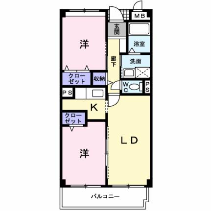 ラ．コスモス 302｜広島県広島市東区福田４丁目(賃貸マンション2LDK・3階・56.07㎡)の写真 その2