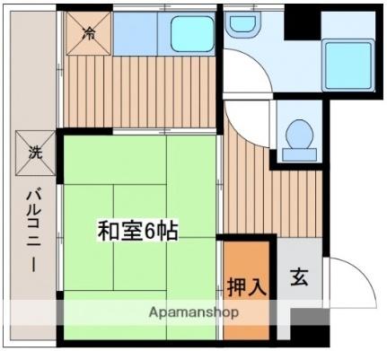 寺岡ビル 402｜広島県広島市中区東千田町２丁目(賃貸マンション1K・4階・23.00㎡)の写真 その2