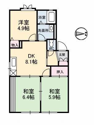 広島県広島市南区宇品神田３丁目(賃貸アパート3DK・1階・53.14㎡)の写真 その2