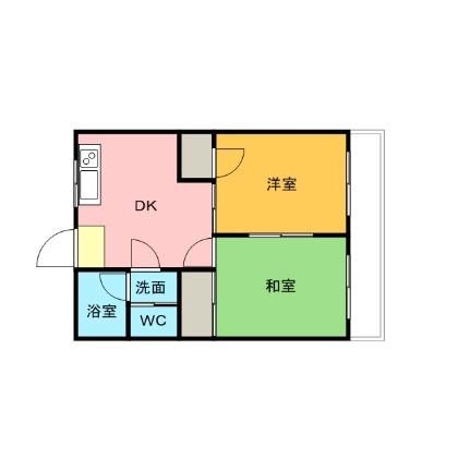 日吉マンション 201号室｜広島県広島市南区皆実町１丁目(賃貸マンション2DK・2階・50.00㎡)の写真 その2