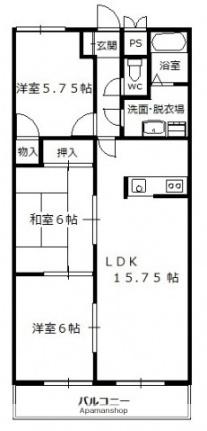 コーポ末田 202｜広島県広島市安佐南区緑井４丁目(賃貸アパート3LDK・2階・69.12㎡)の写真 その2