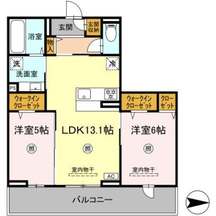 メゾン中筋 303｜広島県広島市安佐南区中筋２丁目(賃貸アパート2LDK・3階・57.74㎡)の写真 その2