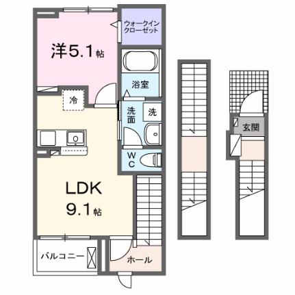 アメニティせせら 305｜広島県広島市安佐南区八木１丁目(賃貸アパート1LDK・3階・42.20㎡)の写真 その2