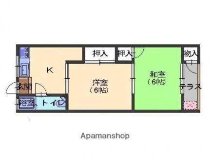 松尾荘 102｜広島県広島市佐伯区五日市中央１丁目(賃貸アパート2K・1階・25.21㎡)の写真 その2