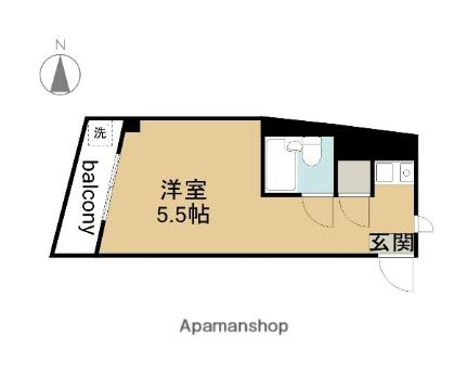 広島県広島市佐伯区五日市５丁目(賃貸マンション1R・4階・18.00㎡)の写真 その2