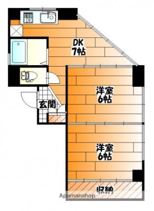 第2白島ビル 302｜広島県広島市中区西白島町(賃貸マンション2DK・3階・38.00㎡)の写真 その2