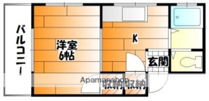 実森ビル 402｜広島県広島市中区白島九軒町(賃貸マンション1DK・4階・22.00㎡)の写真 その2