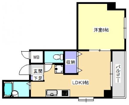 コーポ西縮景園 701号室｜広島県広島市中区上幟町(賃貸マンション1LDK・7階・31.56㎡)の写真 その2