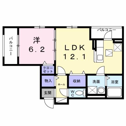 フォレスト　クレーン 102｜広島県広島市中区西白島町(賃貸アパート1LDK・1階・43.87㎡)の写真 その2