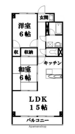 長者12マンション 303｜広島県東広島市西条町御薗宇(賃貸マンション2LDK・3階・61.56㎡)の写真 その2