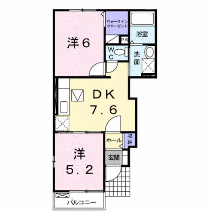 ディアコートＢ 101 ｜ 山口県山口市阿知須（賃貸アパート2DK・1階・42.98㎡） その2